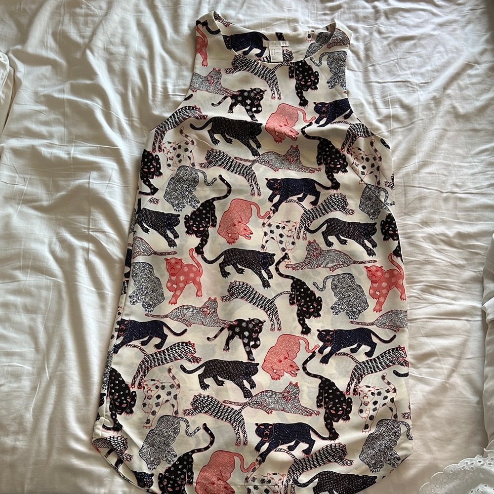 H&M Black and Pink Patterned Dress